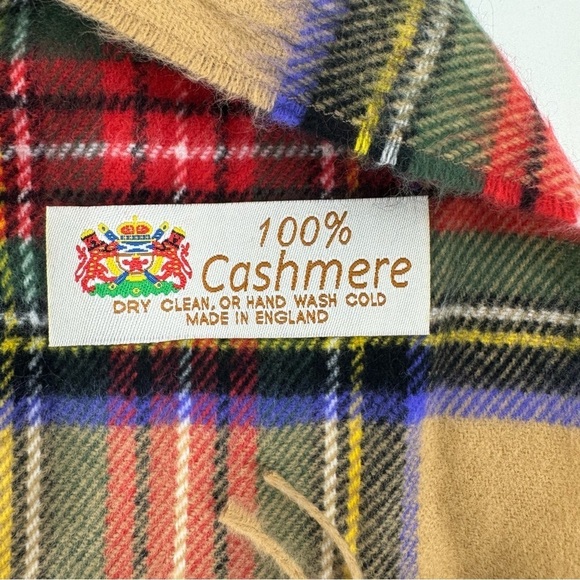 Cashmere Tartan unbranded plaid Fringe Scarf unisex - Picture 7 of 7